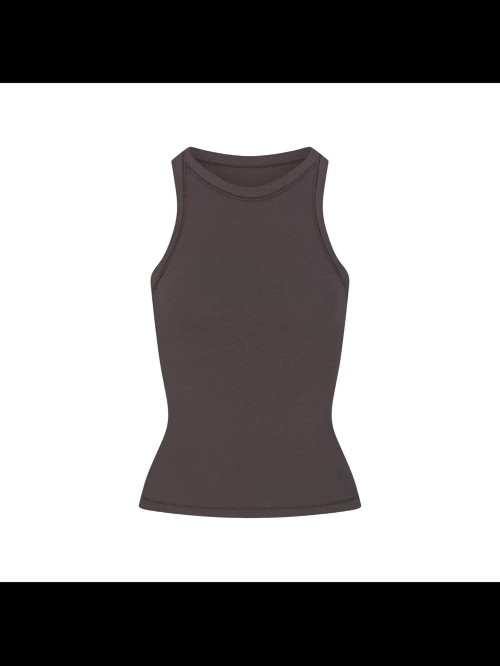 Skims Cotton Jersey Crew Neck Tank In Iron